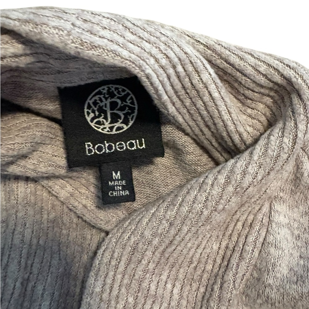 Bobeau Light Gray Ribbed Cardigan - Picture 2 of 2